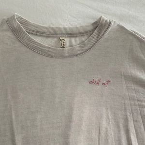 Free People embroidered tissue tee